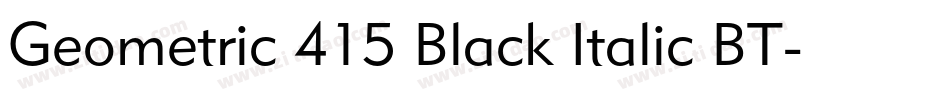 Geometric 415 Black Italic BT字体转换